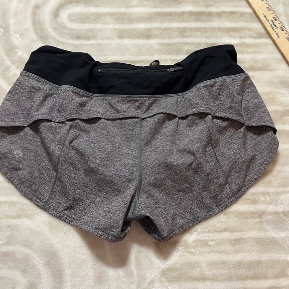 lululemon athletica Black and Gray Athletic Shorts Women 8 - Picture 2 of 8